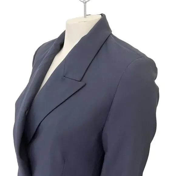 NWT ZARA Double Breasted Menswear Style Blazer in Midnight blue SZ S